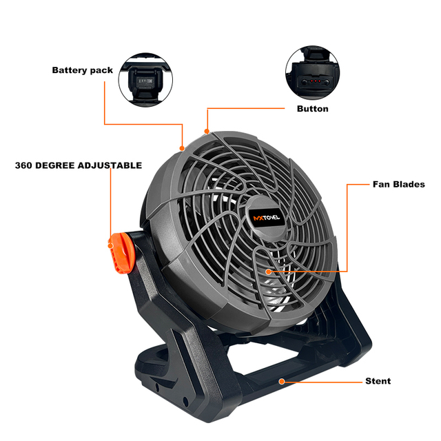 Ventilatore senza fili ricaricabile con mini ventilatore elettrico a batteria al litio